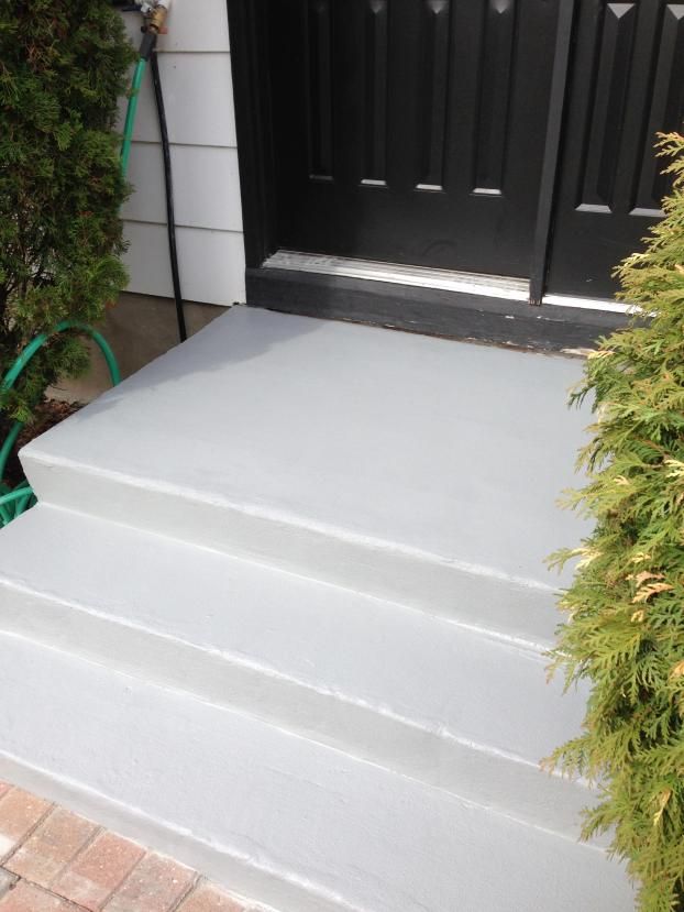 These front steps were deteriorating and dangerous. Concrete repairs and a non slip coating made them as good as new. 